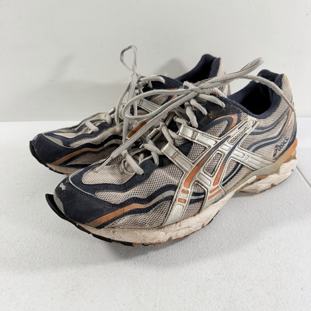 Vintage ASICS Gel-Creed 2002 Men's Blue Orange Silver Running Shoes Size 11 READ